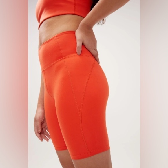 Girlfriend Collective High Rise Bike  shorts in Orange - size small - Picture 8 of 8